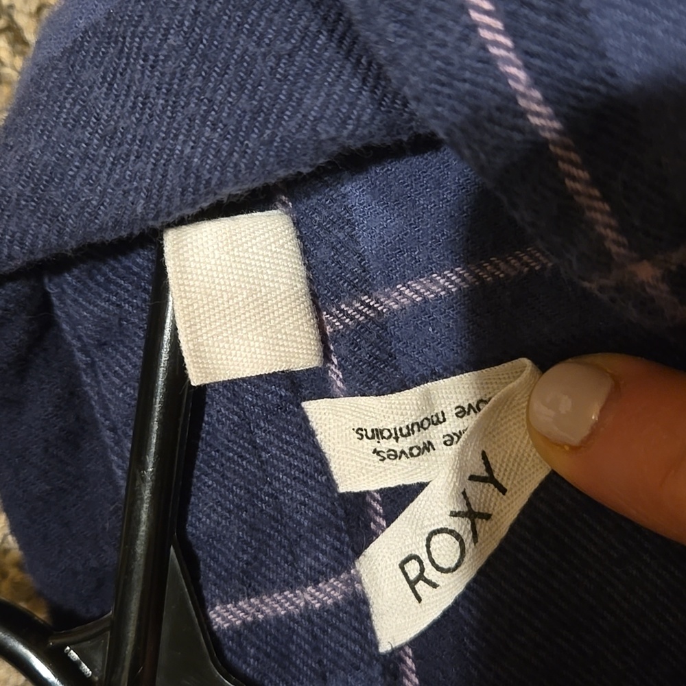 Blue Plaid Roxy Button-Up Shirt - Picture 4 of 8